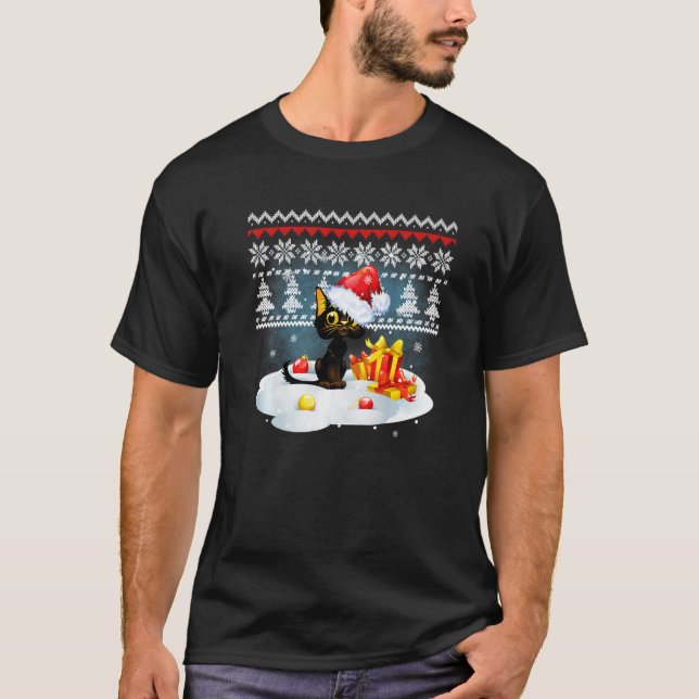 Gato Natal Suéter Feio de Natal Árvore de Natal (Frente)
