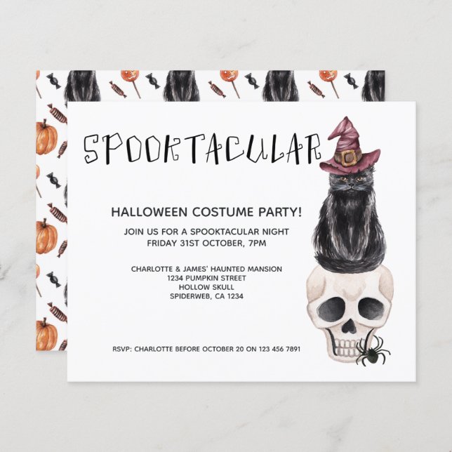 Gato Negra Spooktacular De Halloween Do BUDGET No  (Frente/Verso)