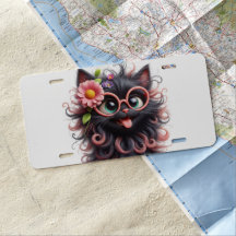 GATO NEGRO ADORÁVEL COM CABELO LOUCO