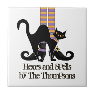 Gato Negro Bonito de Bruxas de Halloween