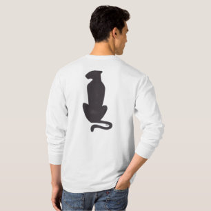 Gato Negro Camisa de manga branca comprida
