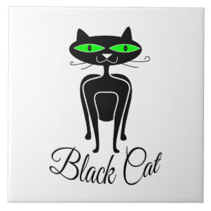 Gato negro com olhos verdes