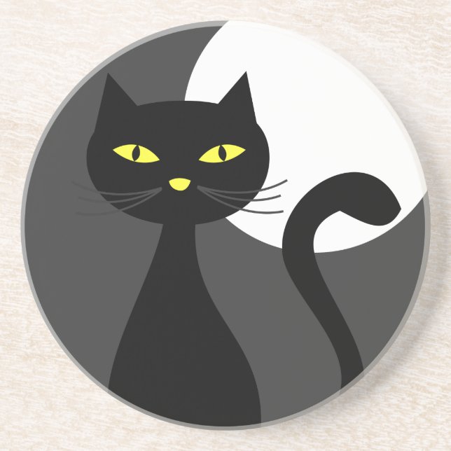 Gato Negro debaixo da Porta copos de Halloween da  (Frente)