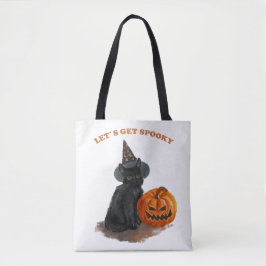 Gato Negro e abóbora Saco de Tote de Halloween
