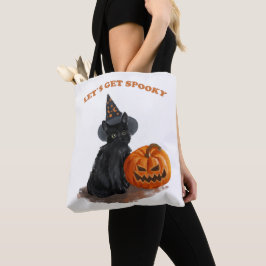 Gato Negro e abóbora Saco de Tote de Halloween
