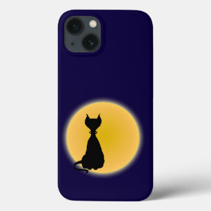 Gato Negro e Arte de Dia das Bruxas Amarelas