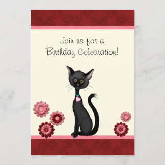 Gato Negro e Flores, Convite de Aniversário