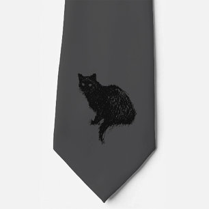 Gato Negro Gravata do pescoço Carvão e negro
