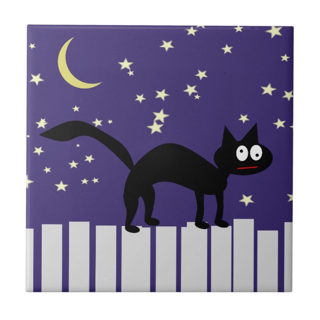 Gato Negro Halloween na Cerca (Frente)