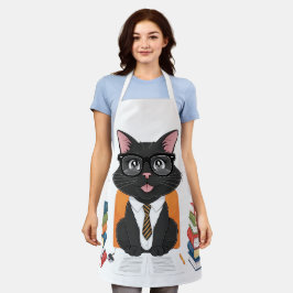 Gato Negro Inteligente com Óculos - Cartografia En
