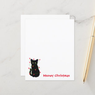 Gato negro Meowy Christmas Luzes cintilantes