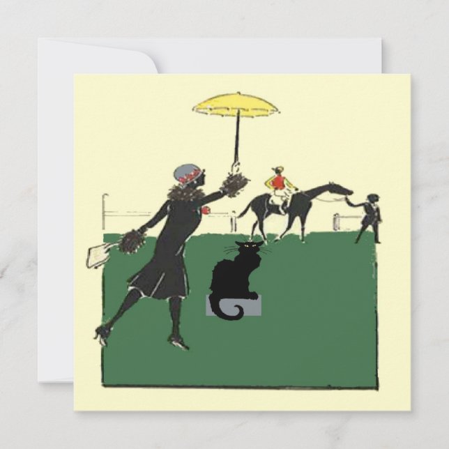 Gato Negro Na Corrida De Cavalo (Frente)