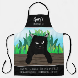 Gato negro pendurado na cerca, tema de negócios, g