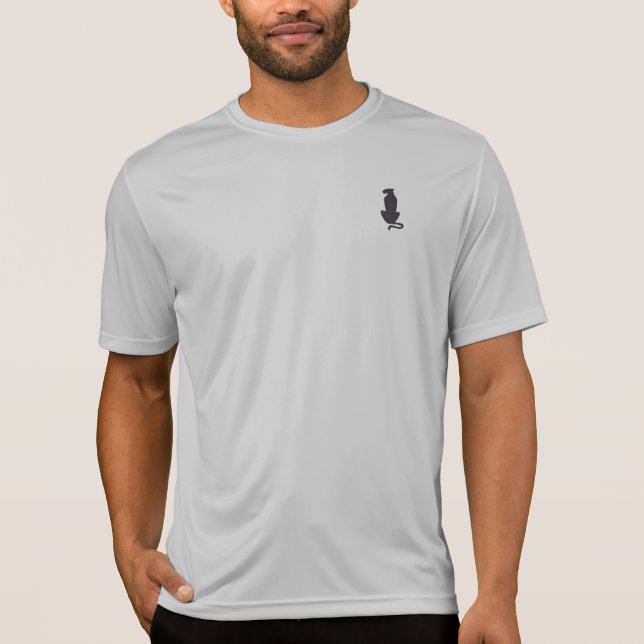 Gato Negro Silhouette cinza camiseta desportiva (Frente)