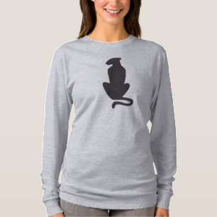 Gato Negro Silhouette mulheres cinza camisa compri
