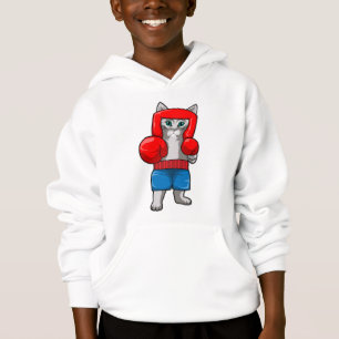 Gato no Boxing com luvas in a box