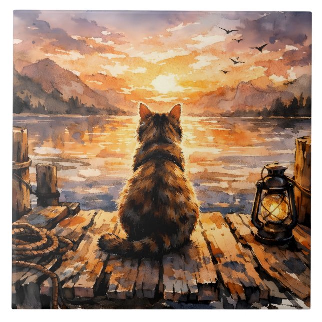 Gato no Cais ao Pôr do Sol (Frente)
