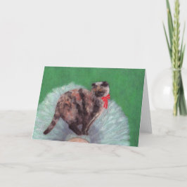 Gato no Cartão de Natal de Árvore