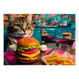 Gato no Cartão de Saudação do Diner All Occastions