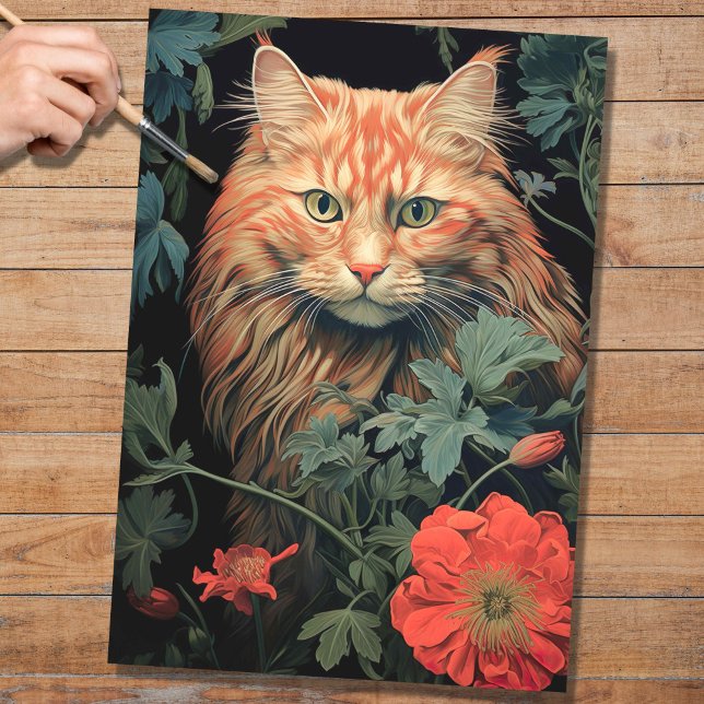 Gato no Papel de Decoupage da Tapeçaria 2 (Criador carregado)