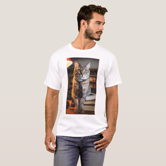 Gato numa camiseta de gravata (Frente Completa)