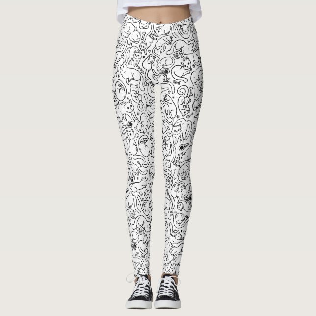 Gato Obcecado - Leggings Loucas De Gato (Frente)