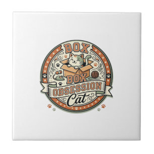 Gato Obsessão Caixa Gato Obsessão Caixa Vetor Vint