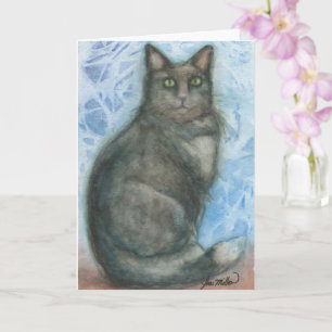 Gato Olhos misteriosos cartão de saudação de ga
