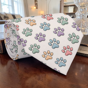 Gato Pata Rétro Pastel Gravata Personalizada