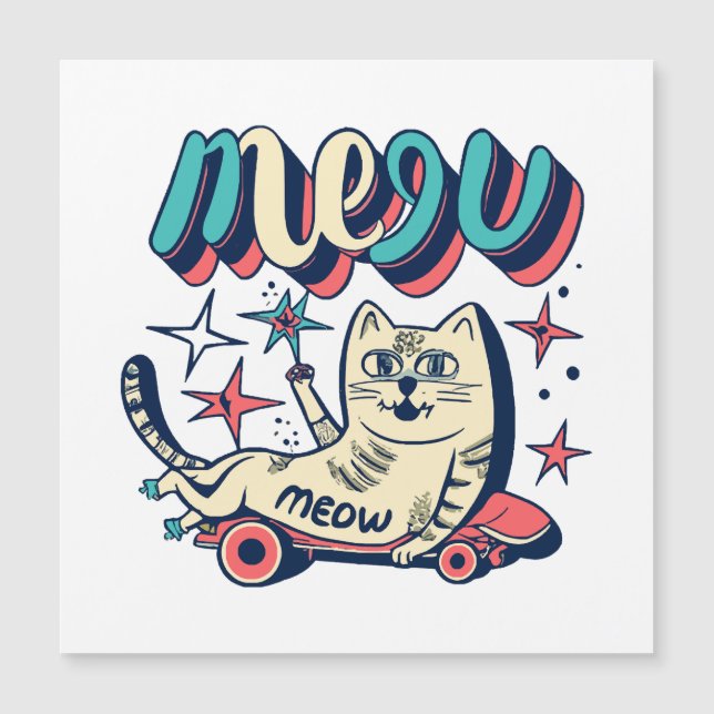 Gato Patinando Meow (Frente)
