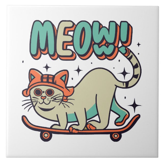 Gato Patinando Meow (Frente)
