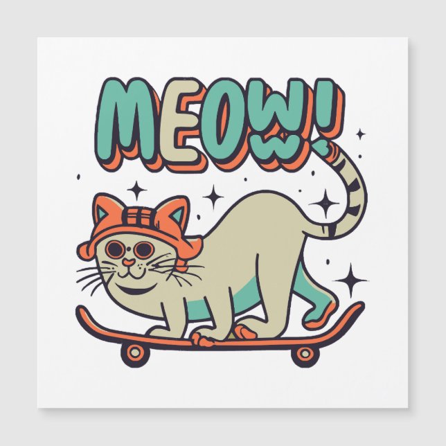 Gato Patinando Meow (Frente)