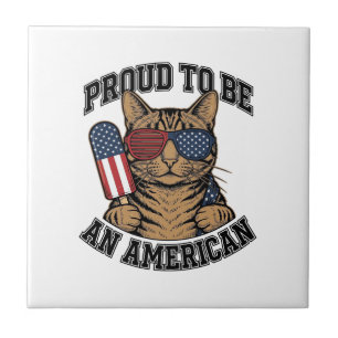 Gato Patriótico Orgulhoso por Ser Americano Vetor