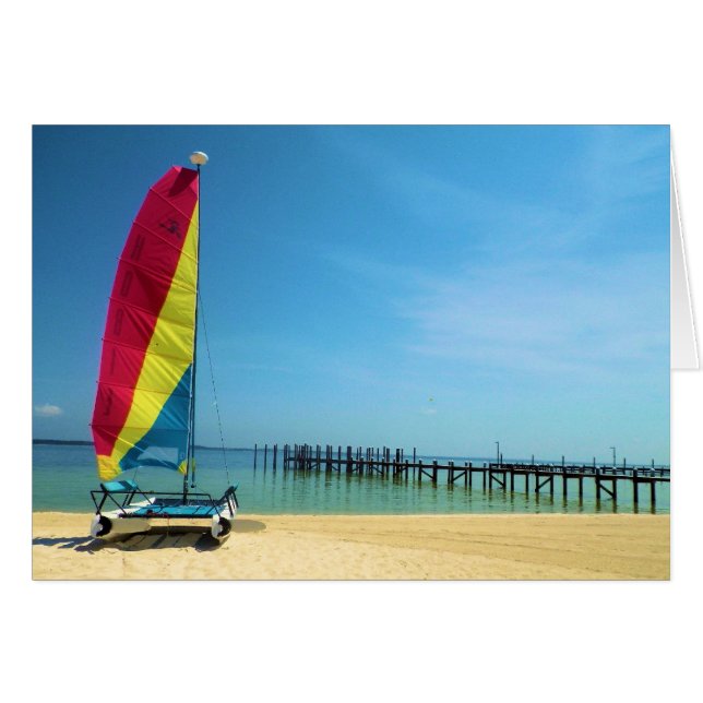 Gato pelo mar - Cartão de Dentro de Vazio (Frente Horizontal)