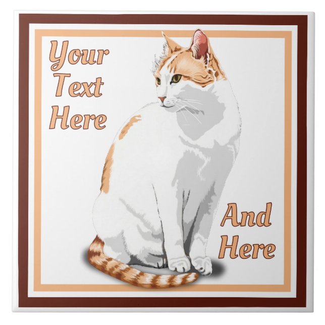 Gato Personalizado Laranja e Branco Gengibre (Frente)