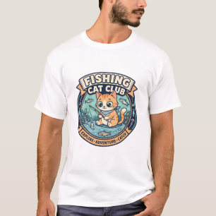 Gato Pescador Camisa Gato Fofo Design - Gato Pesca