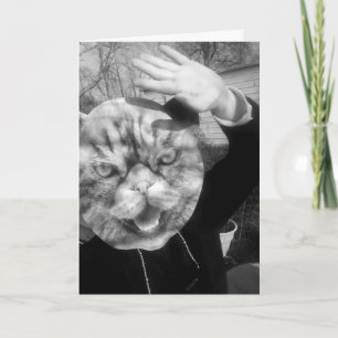 GATO PESSOA ENGRAÇADA HELLO TODO CARTÃO DE OCASIÃO