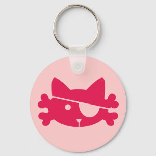 Gato Pirata Rosa - Chaveiro
