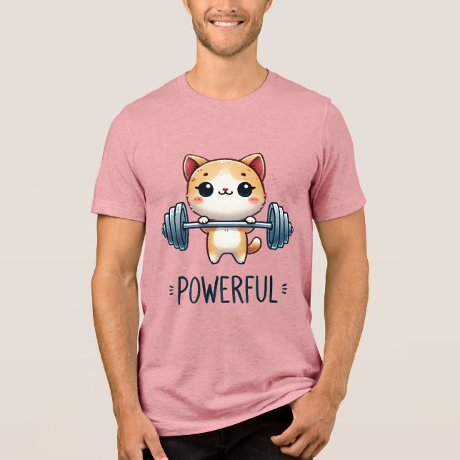 Gato Poderoso Levantando Pesos, Arte de Gatinho Fo (Frente)