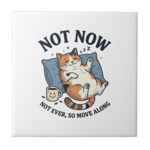 Gato Preguiçoso Não Agora Gravura Vintage Design d