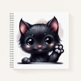 Gato Preto Adorável Kawaii