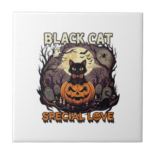 Gato Preto Amor Especial Halloween Abóbora Lua Che