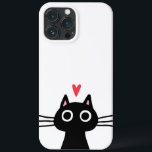 Gato Preto Bonito com Coração<br><div class="desc">Proteja o seu telefone com estilo com esta capas de iphone de gatos legal! Gatinho Preto Quirky, disponível no capas para iPhone e Samsung. Uma capa de telefone de células na moda de alta qualidade para amantes de gatos. Visite o Doodle World de Jenn para ver ainda mais produtos de...</div>