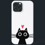 Gato Preto Bonito com Coração<br><div class="desc">Proteja o seu telefone com estilo com esta capas de iphone de gatos legal! Gatinho Preto Quirky, disponível no capas para iPhone e Samsung. Uma capa de telefone de células na moda de alta qualidade para amantes de gatos. Visite o Doodle World de Jenn para ver ainda mais produtos de...</div>