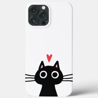 Gato Preto Bonito com Coração