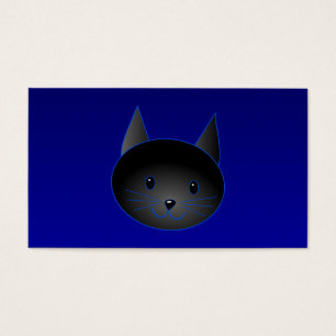 Gato preto bonito no azul da meia-noite profundo