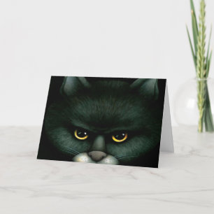 Gato Preto - Cartão de Halloween