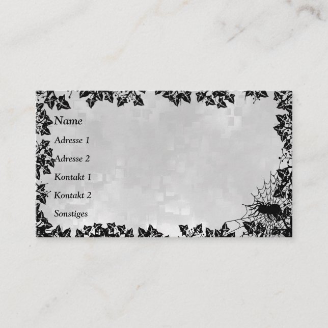 Gato Preto com Cartão de visita de Bat e Aranha (Frente)