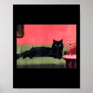 Gato Preto Com Impressão Artística De Martini