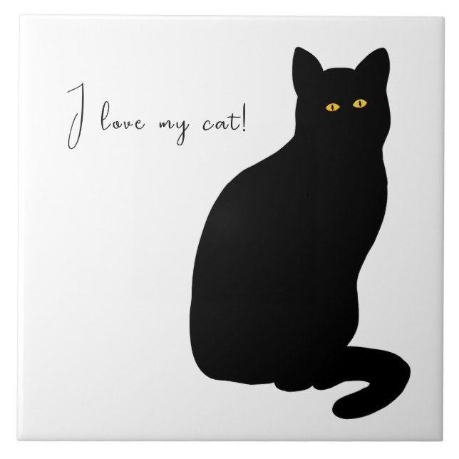 Gato Preto Com Olhos Amarelos (Frente)